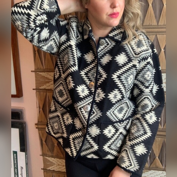 Jane Ashley Jackets & Blazers - Jane Ashley aztec button front knit jacket